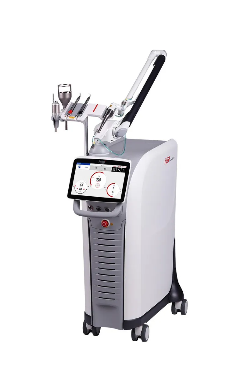 A dental laser unit with a touchscreen control panel