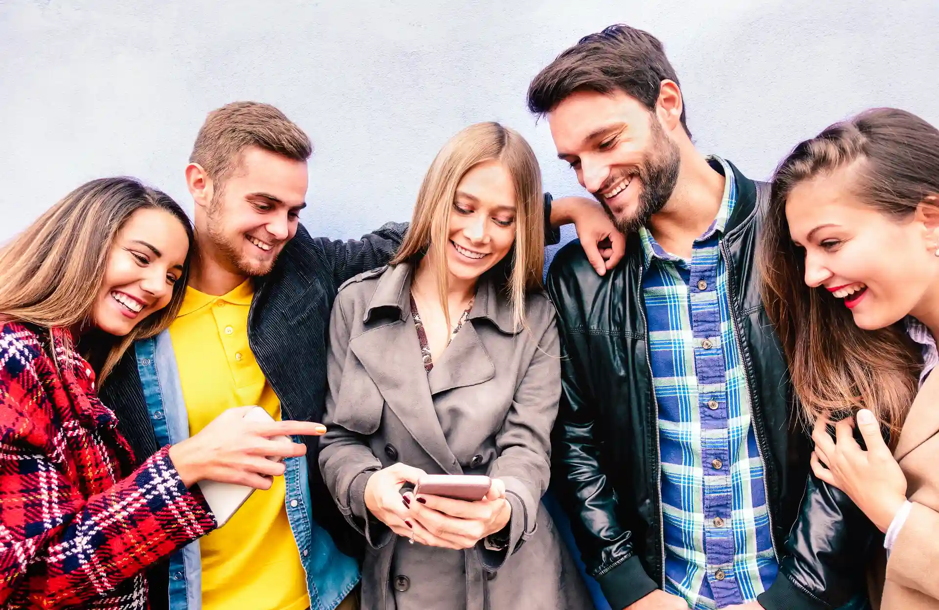 Group of friends smiling together